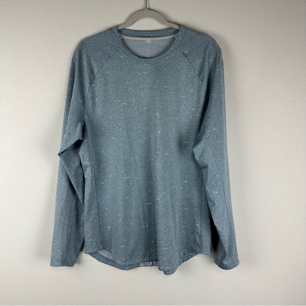 Lululemon Men’s Blue White Speckle Fresh Form Long Sleeve Tee Shirt Size XL